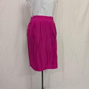 Fuchsia Pink 100% Silk Natural Fiber Skirt, size M